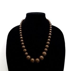 Chocolate Brown Graduated Bead Necklace